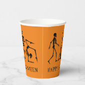 Gobelets En Papier Joyeux Halloween Black Orange Skeleton Party (Droite)