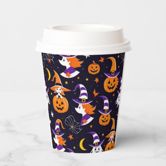 Gobelets En Papier Joyeux Halloween Citrouille (Verso)