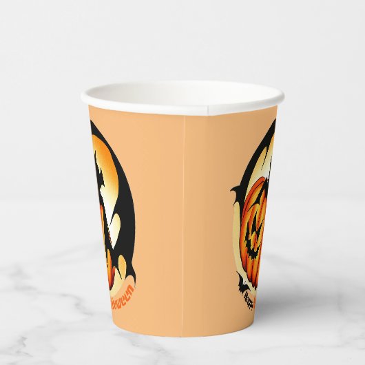 Gobelets En Papier Joyeux Halloween Éffrayant effrayant Citrouille ch (Droite)