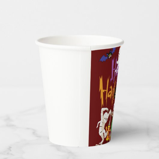 Gobelets En Papier Joyeux Halloween Enfants mignonnes et Éffrayants (Droite)