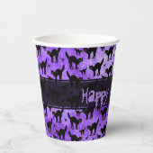 Gobelets En Papier Joyeux Halloween Iconique Chat Noir Silhouette Vio (Recto)