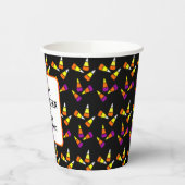 Gobelets En Papier Joyeux Halloween jolie sorcière bonbon Motif de ma (Gauche)