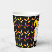 Gobelets En Papier Joyeux Halloween jolie sorcière bonbon Motif de ma (Droite)