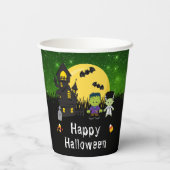 Gobelets En Papier Joyeux Halloween Monstres Green (Verso)