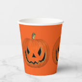 Gobelets En Papier Joyeux Halloween Orange Jack Citrouille Face Party (Recto)