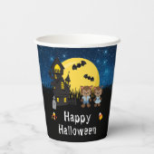 Gobelets En Papier Joyeux Halloween Party Werewolf Blue (Verso)