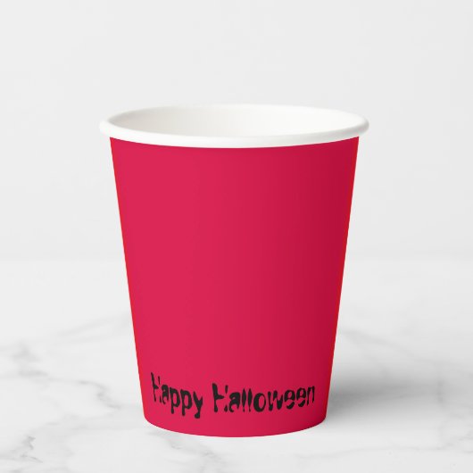 Gobelets En Papier Joyeux Halloween Simple Clean Solid Red (Recto)