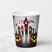 Gobelets En Papier Joyeux Halloween Soyons effrayants Jack 'o Lantern (Verso)