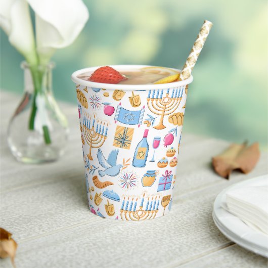 Gobelets En Papier Joyeux Hanukkah (Insitu)