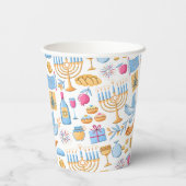 Gobelets En Papier Joyeux Hanukkah (Verso)