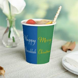 Gobelets En Papier Joyeux Hanukkah Joyeux Noël Design de Vacances Dou