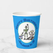 Gobelets En Papier Joyeux joli dessin de trois robots trio (Verso)