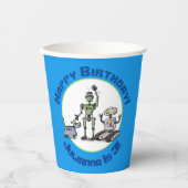 Gobelets En Papier Joyeux joli dessin de trois robots trio (Recto)