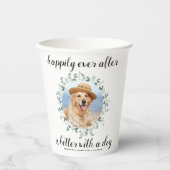 Gobelets En Papier Joyeux Jour après verdure Pet Photo Chien Mariage (Recto)