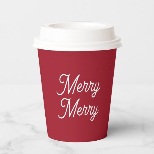 Gobelets En Papier Joyeux Joyeux Fêtes (Verso)