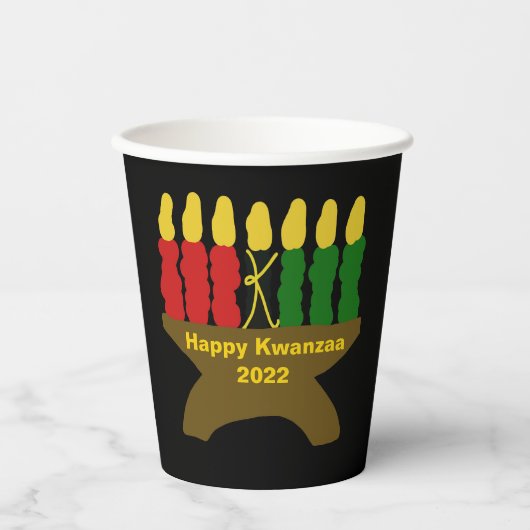 Gobelets En Papier Joyeux Kwanzaa (Recto)