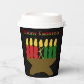 Gobelets En Papier Joyeux Kwanzaa Kinara (Recto)