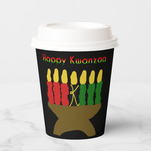 Gobelets En Papier Joyeux Kwanzaa Kinara (Recto)
