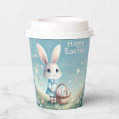 Gobelets En Papier Joyeux lapin de Pâques avec oeufs de Pâques (Verso)