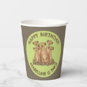Gobelets En Papier Joyeux meerkats personnalisées dessin d'anniversai (Verso)