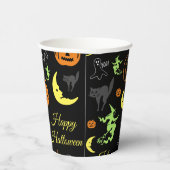 Gobelets En Papier Joyeux modèle Halloween noir (Droite)