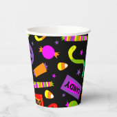 Gobelets En Papier Joyeux Motif de bonbons Halloween (Gauche)