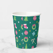 Gobelets En Papier Joyeux motif de Noël (Gauche)