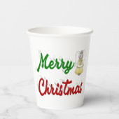 Gobelets En Papier Joyeux Noël Angel rouge vert script (Verso)