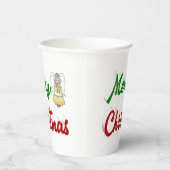 Gobelets En Papier Joyeux Noël Angel rouge vert script (Droite)