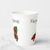 Gobelets En Papier Joyeux Noël Antique Camion Rouge Papier de Noël (Gauche)