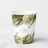 Gobelets En Papier Joyeux Noël aquarelle couronne de Noël (Verso)