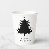 Gobelets En Papier Joyeux Noël Black Tree (Verso)