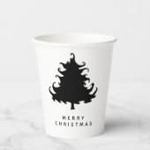 Gobelets En Papier Joyeux Noël Black Tree (Recto)