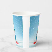 Gobelets En Papier Joyeux Noël bleu Gnome (Droite)