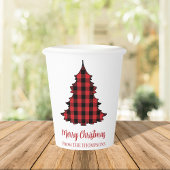 Gobelets En Papier Joyeux Noël Buffalo Check Motif