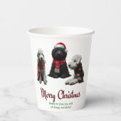 Gobelets En Papier Joyeux Noël Chiens (Verso)