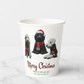 Gobelets En Papier Joyeux Noël Chiens (Recto)