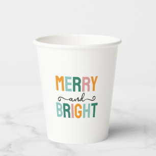 Gobelets En Papier Joyeux Noël Classique Unique Minimaliste Simple