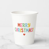 Gobelets En Papier Joyeux Noël coloré moderne (Recto)
