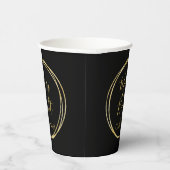 Gobelets En Papier Joyeux Noël et or noir brillant (Droite)