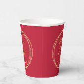 Gobelets En Papier Joyeux Noël et or rouge vif (Droite)