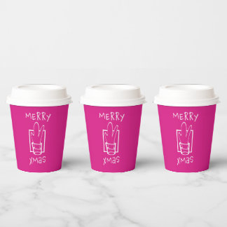 Gobelets En Papier Joyeux Noël Étincelant