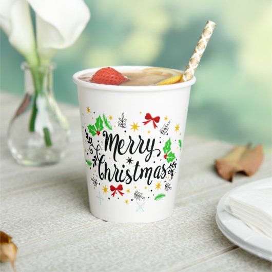 Gobelets En Papier Joyeux Noël festif (Insitu)