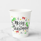 Gobelets En Papier Joyeux Noël festif (Recto)