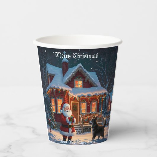 Gobelets En Papier Joyeux Noël festif (Recto)