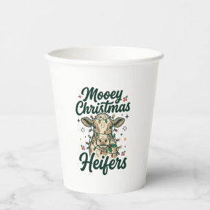 Gobelets En Papier Joyeux Noël Génisses Drôle de Vache Noël Design