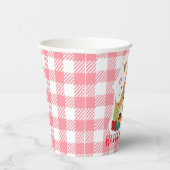 Gobelets En Papier Joyeux Noël Gingpain Maison rose En vichy (Droite)