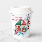 Gobelets En Papier Joyeux Noël Gnomes Coupes en papier (Verso)