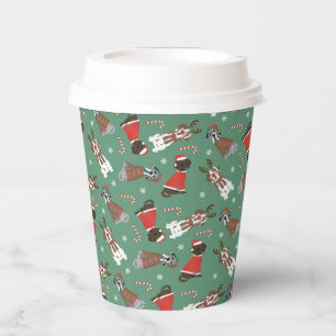 Gobelets En Papier Joyeux Noël Grands Chiens Danois