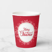 Gobelets En Papier Joyeux Noël hiver Festivals rouges (Verso)